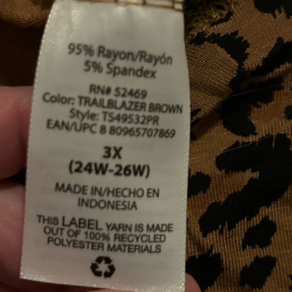 Leopard print stretchy dress size 3x Terra & Sky - Picture 6 of 9